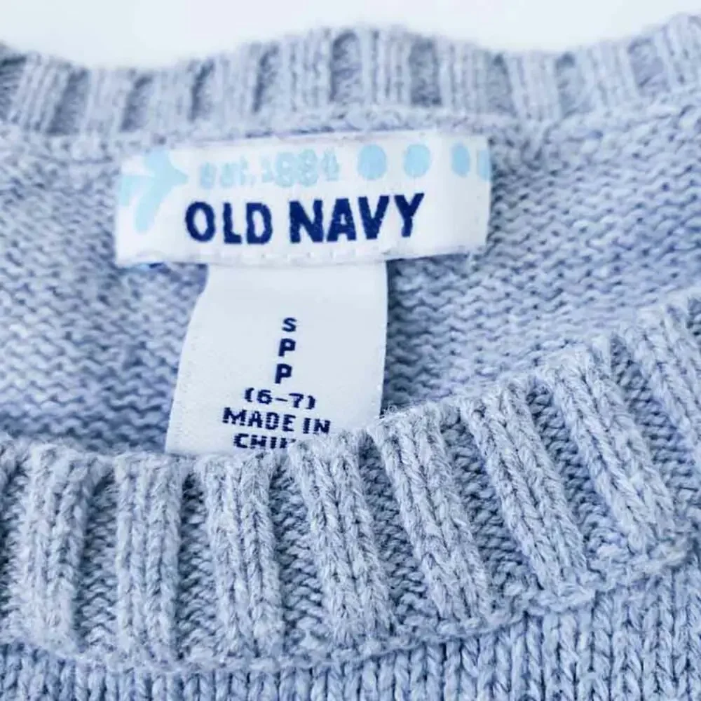 Old Navy Sweater Dress Heart Stripes Small Gray Girls Dress Stripe
